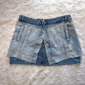 ZARA TRF IX'D Blogger Fave Denim Double Layer Mini Skirt, Size L, NWOT
